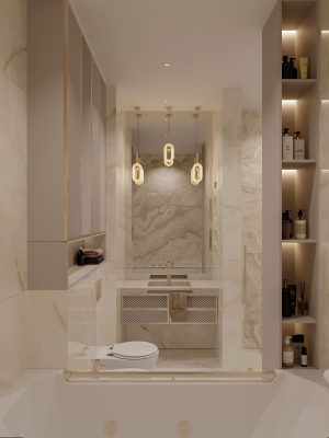 Евроремонт ванной комнаты и укладка керамической плитки под ключ от Domeo