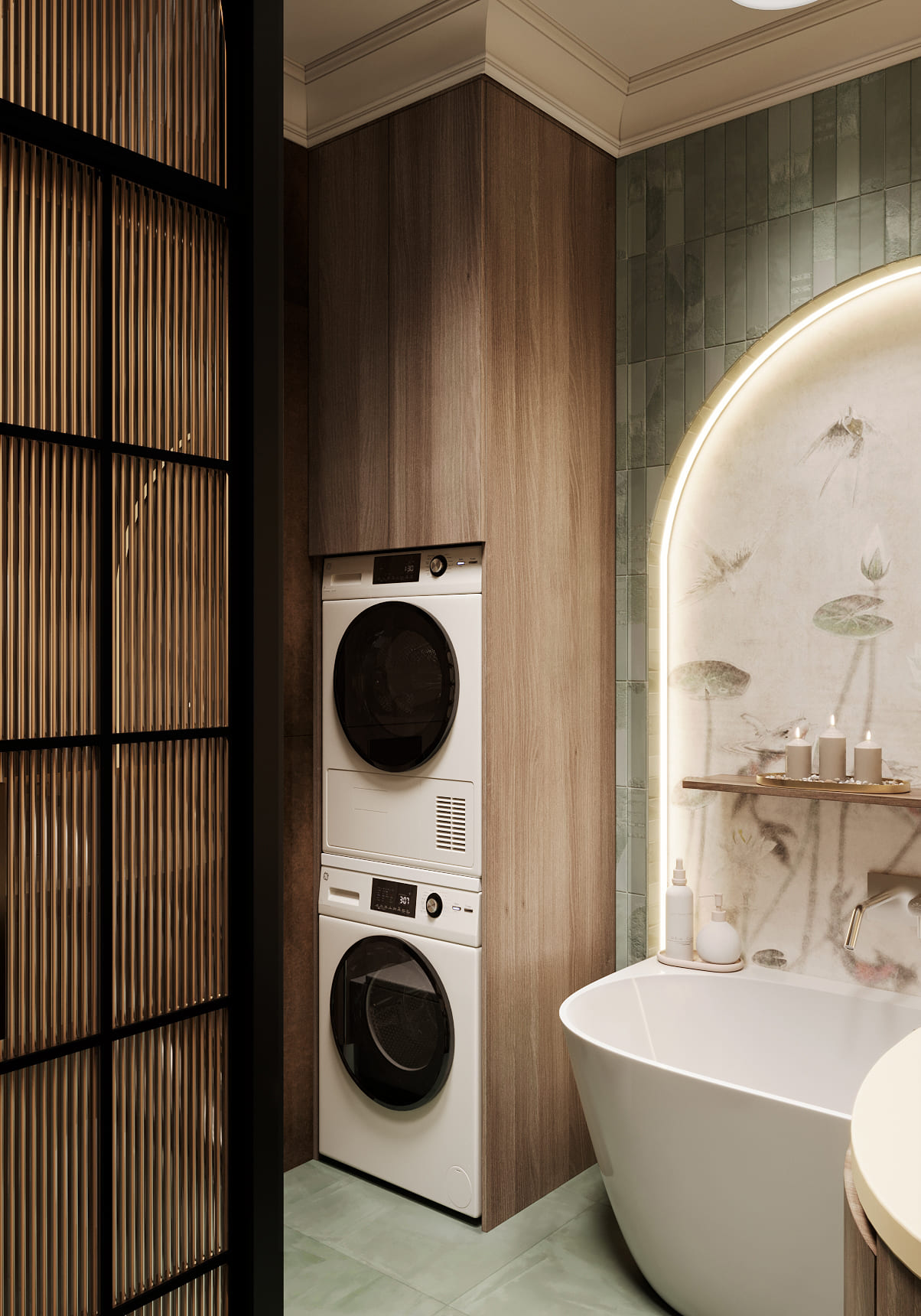 Оптимальное расположение и планировка маленькой постирочной от Domeo