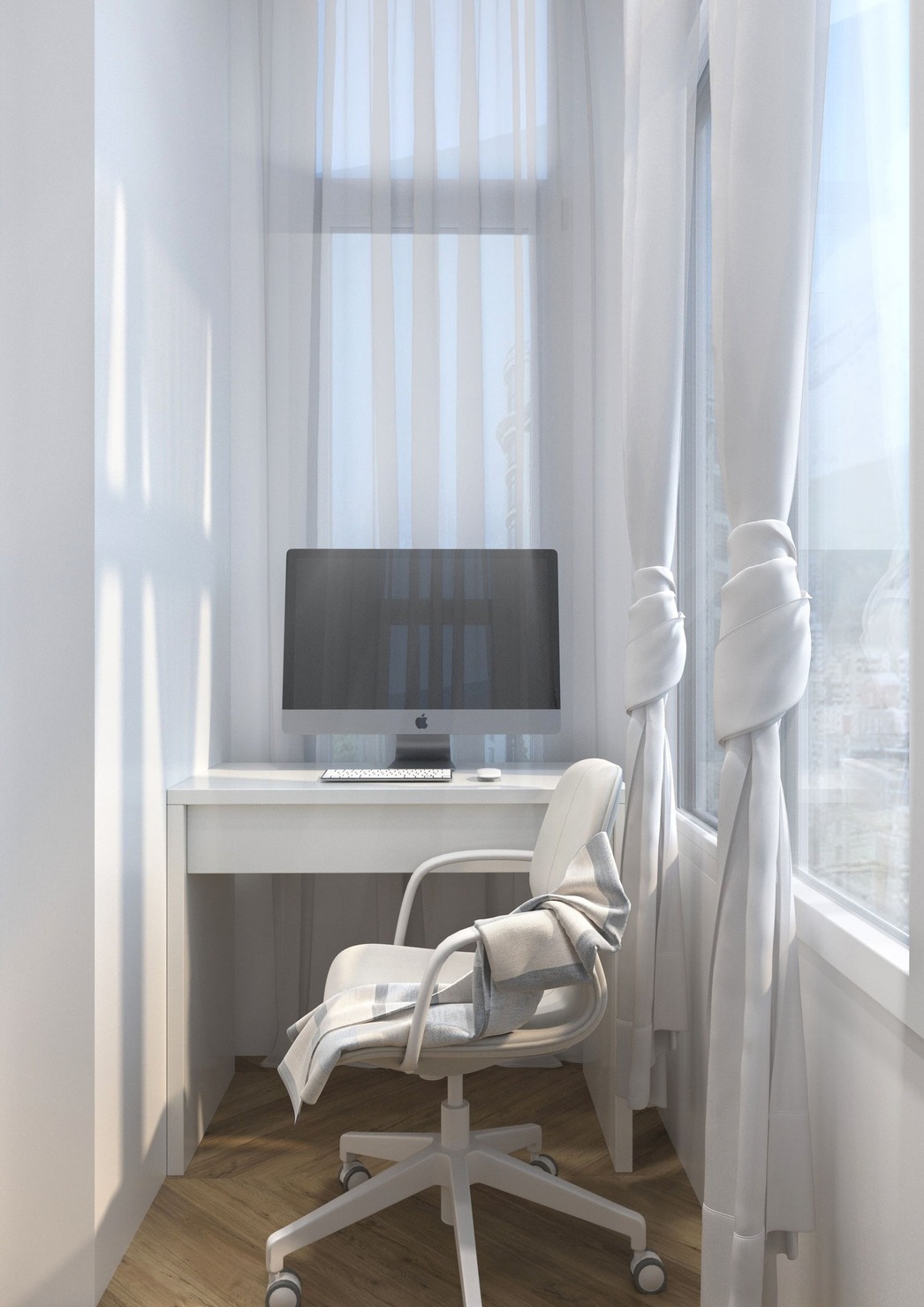 Оборудование рабочей зоны на балконе или лоджии от Domeo