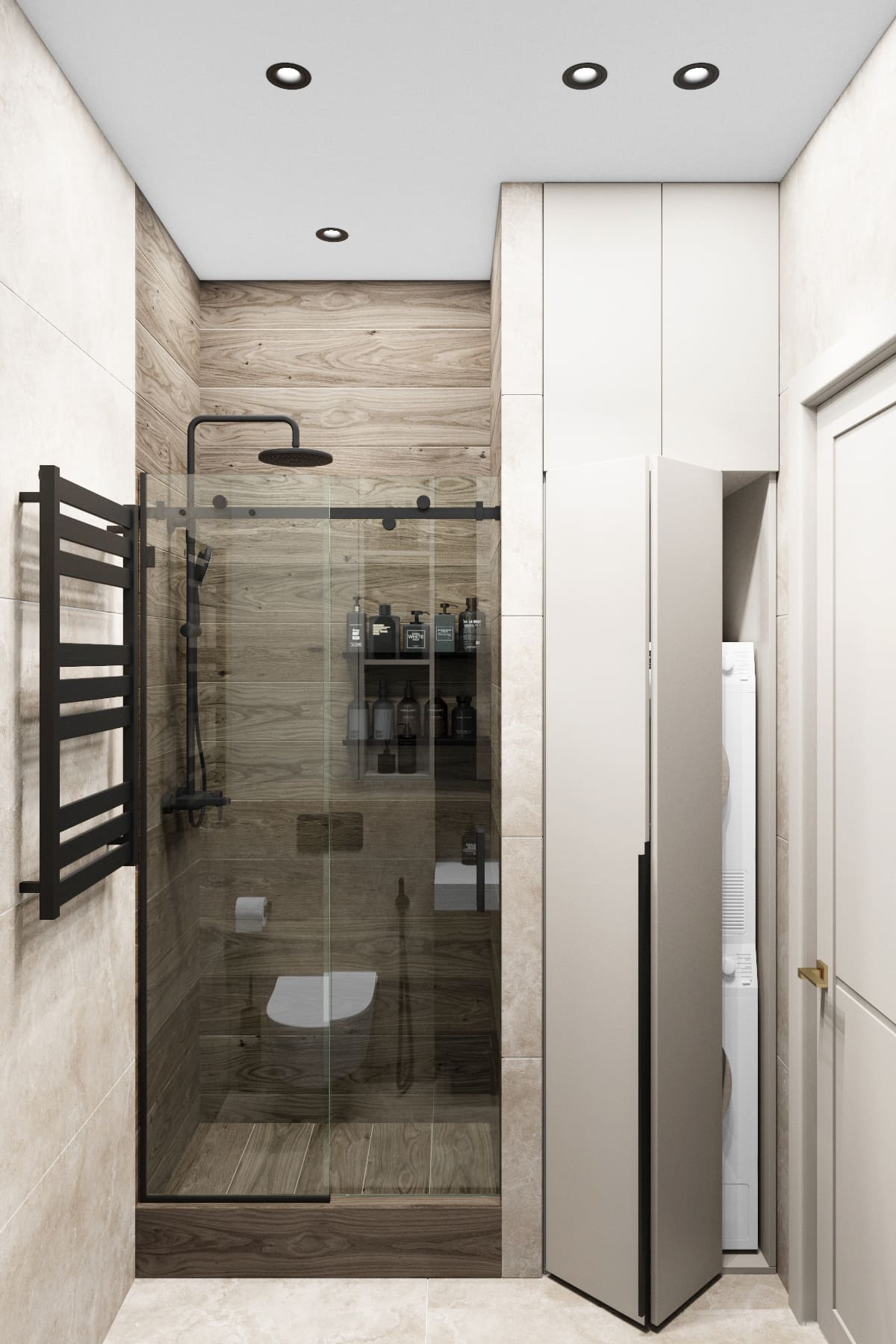 Установка душевой кабины вместо ванны при ремонте маленькой ванной комнаты от Domeo