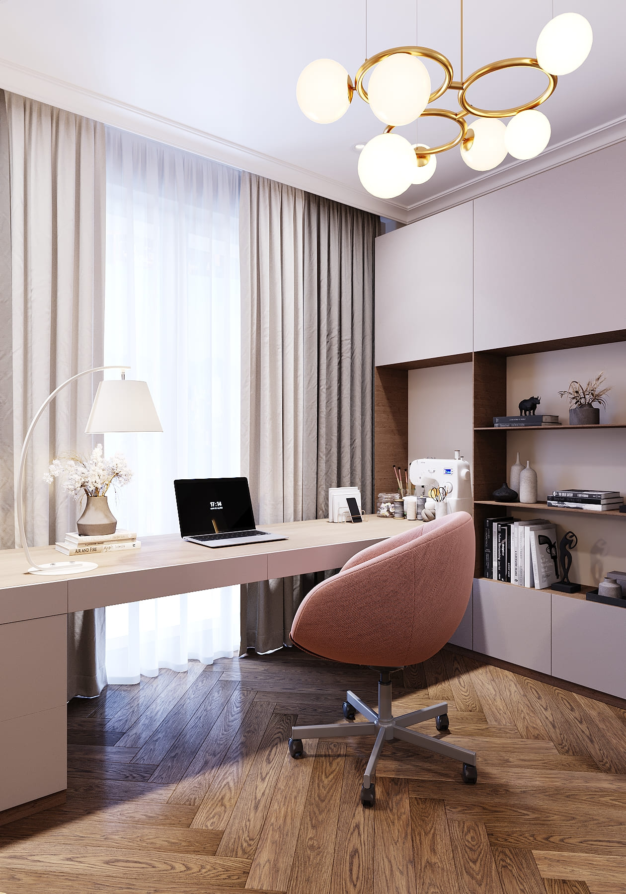Выбор мебели и освещения с декором для рабочего места в квартире от Domeo