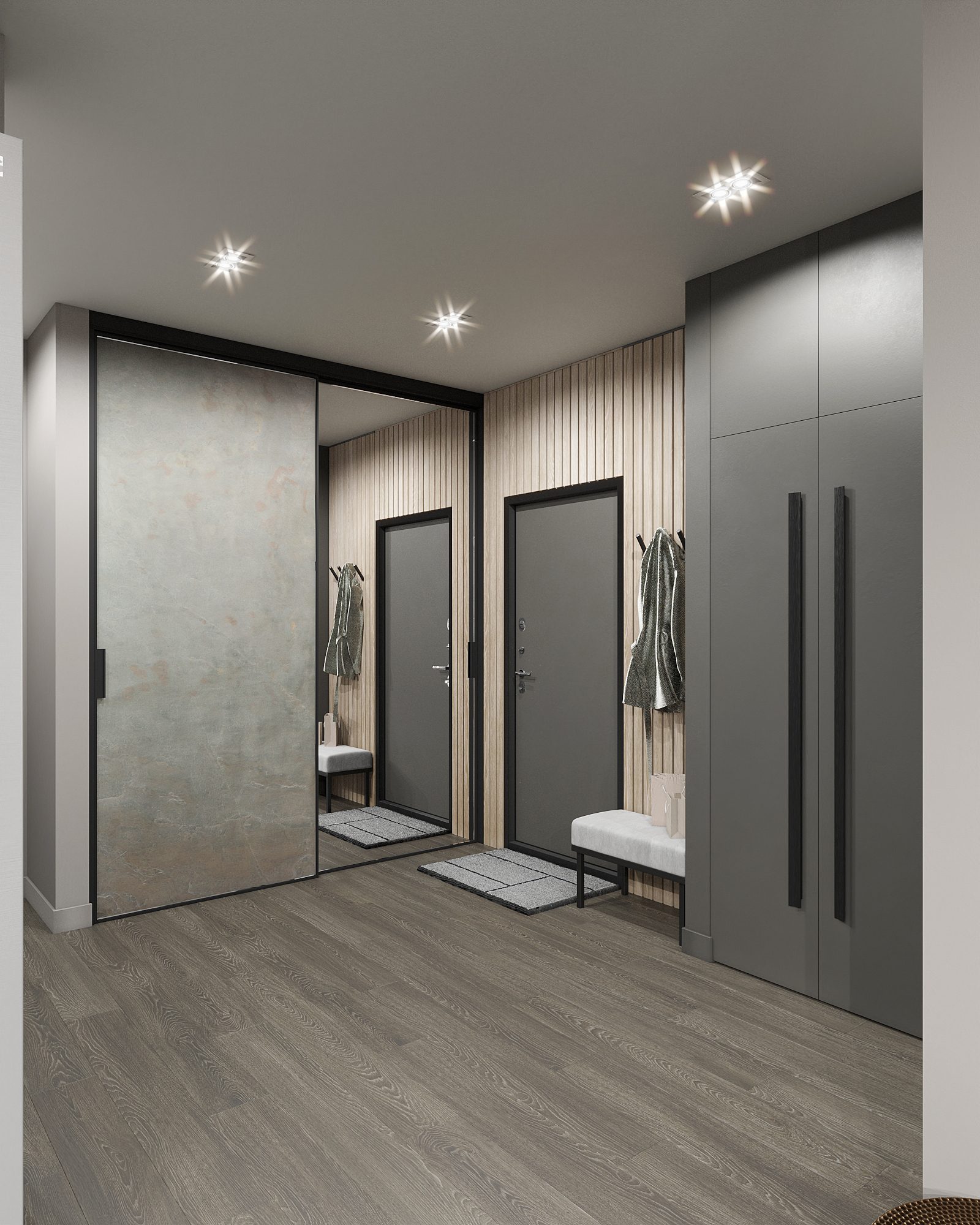 Обувница и коврик для обуви в коридоре от Domeo