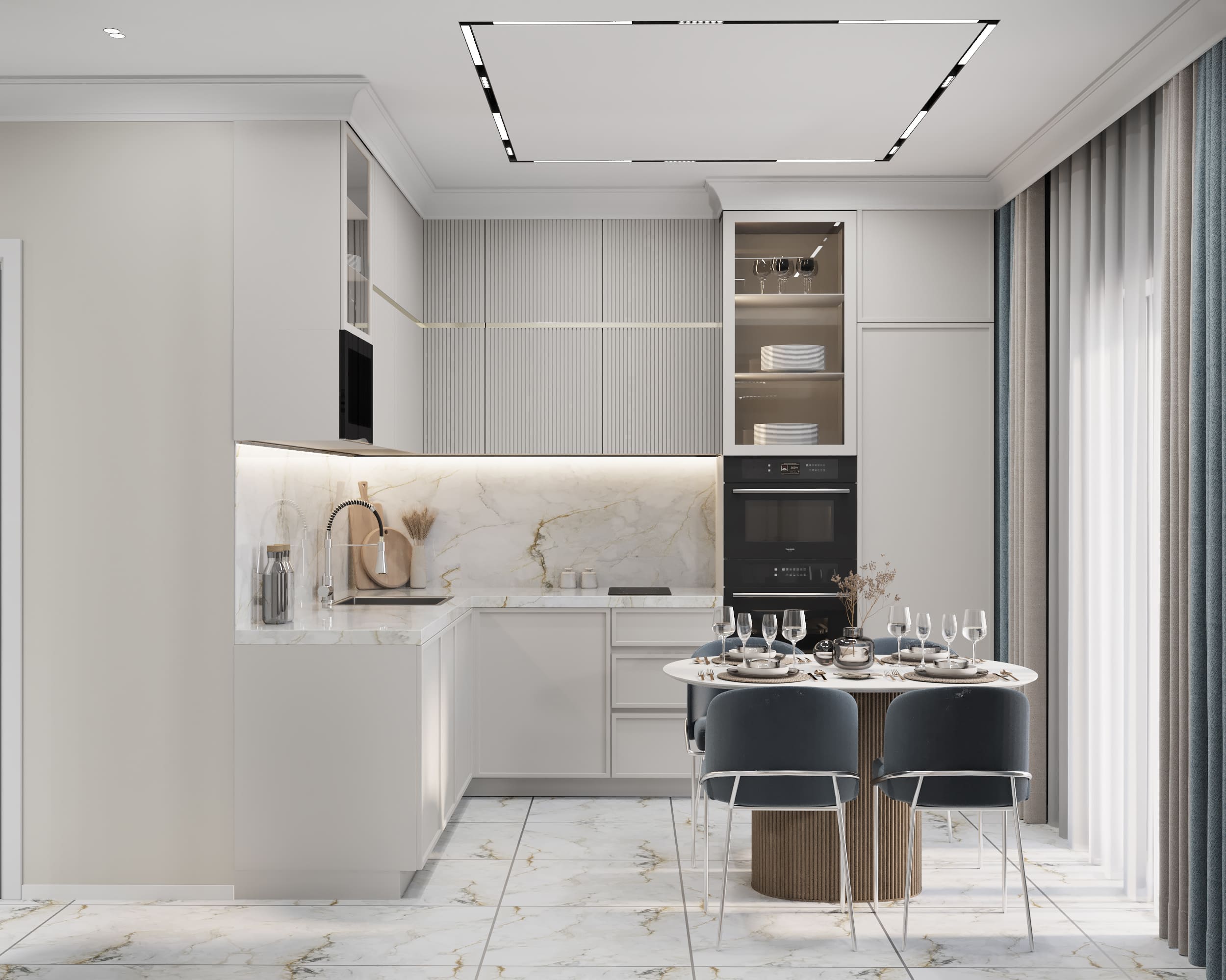 Этап планировки и дизайна кухни 10 м2 от Domeo