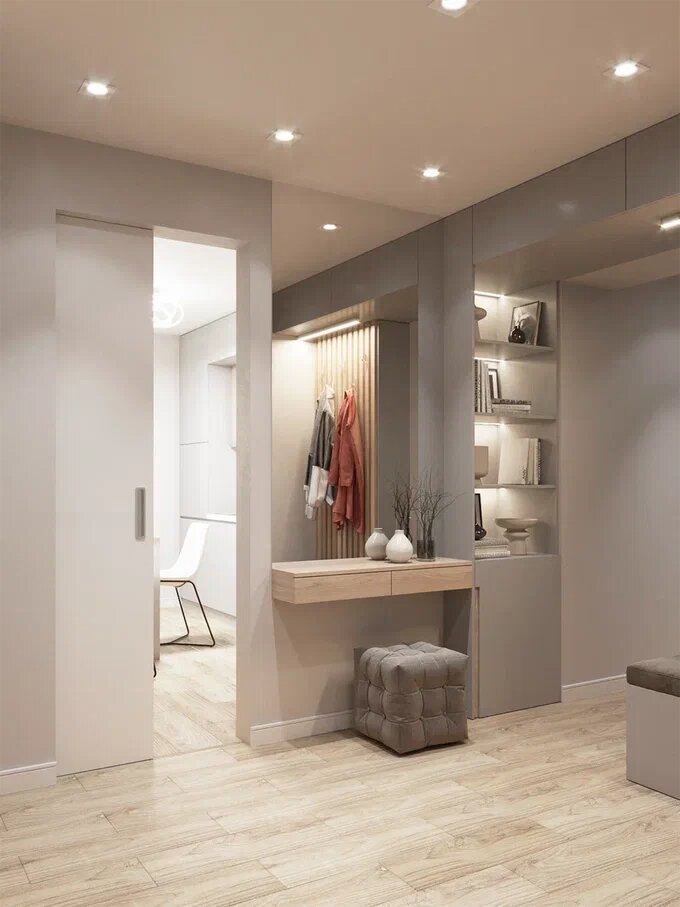 Использование многофункциональной мебели в коридоре от Domeo