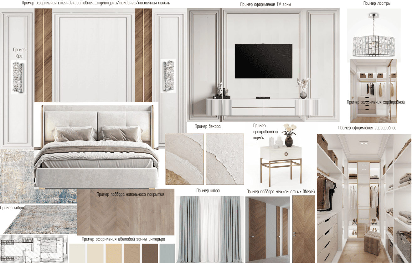 Дизайн-проект кухни-гостиной с темными акцентами под ключ от компании Domeo