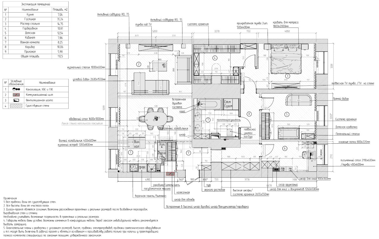 Дизайн-проект спальни в теплых оттенках под ключ от компании Domeo