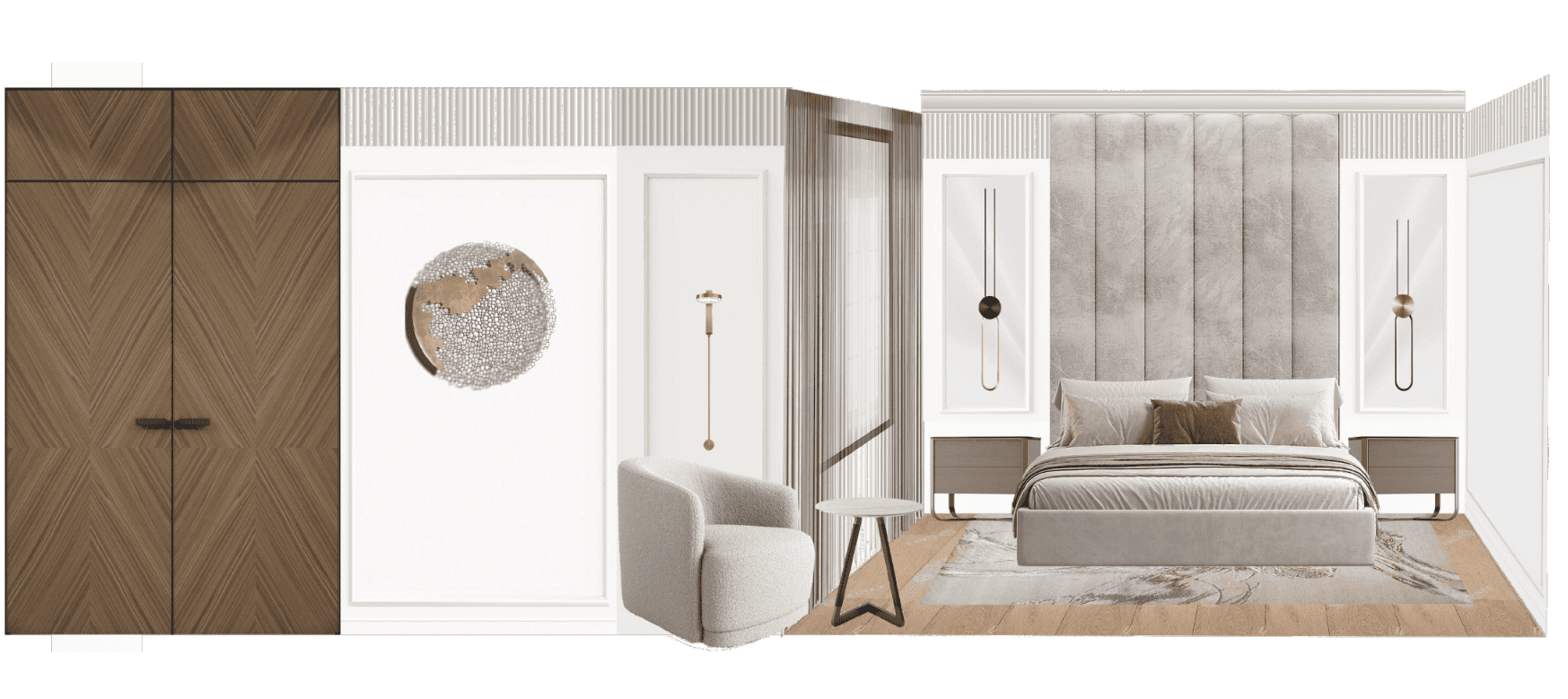 Дизайн-проект четырехкомнатной квартиры с коллажем под ключ от компании Domeo