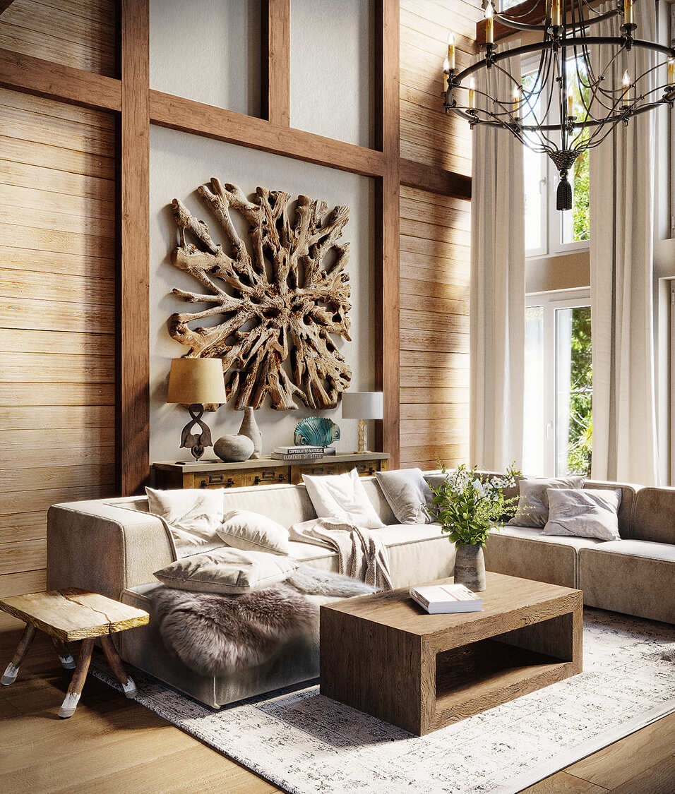 Дизайн коттеджа в светлых оттенках под ключ от компании Domeo