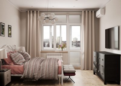 Недорогая отделка двухкомнатной вторички в темно-серых тонах от Домео