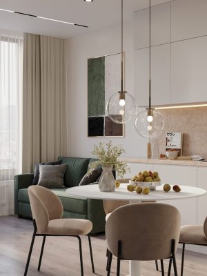 кухня-гостиная в евродвушке