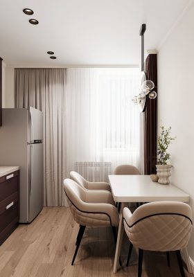 кухня в светло-молочных оттенках