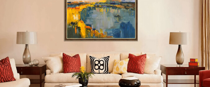 Картина «Москва-река» в интерьере